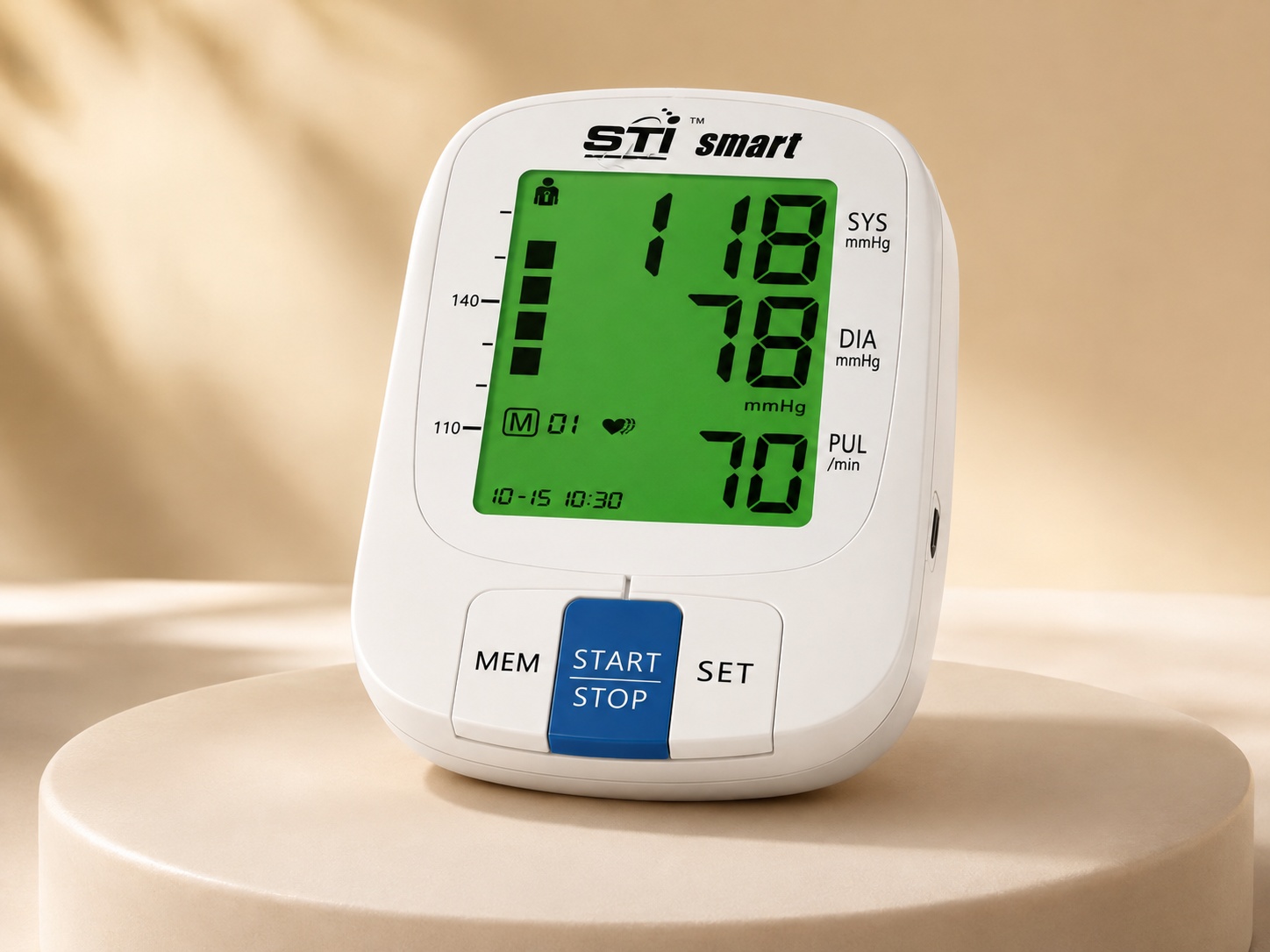 STI Smart Digital Arm Blood Pressure Monitor – Dual User, 2×90 Memory, Voice Broadcast & Large LCD