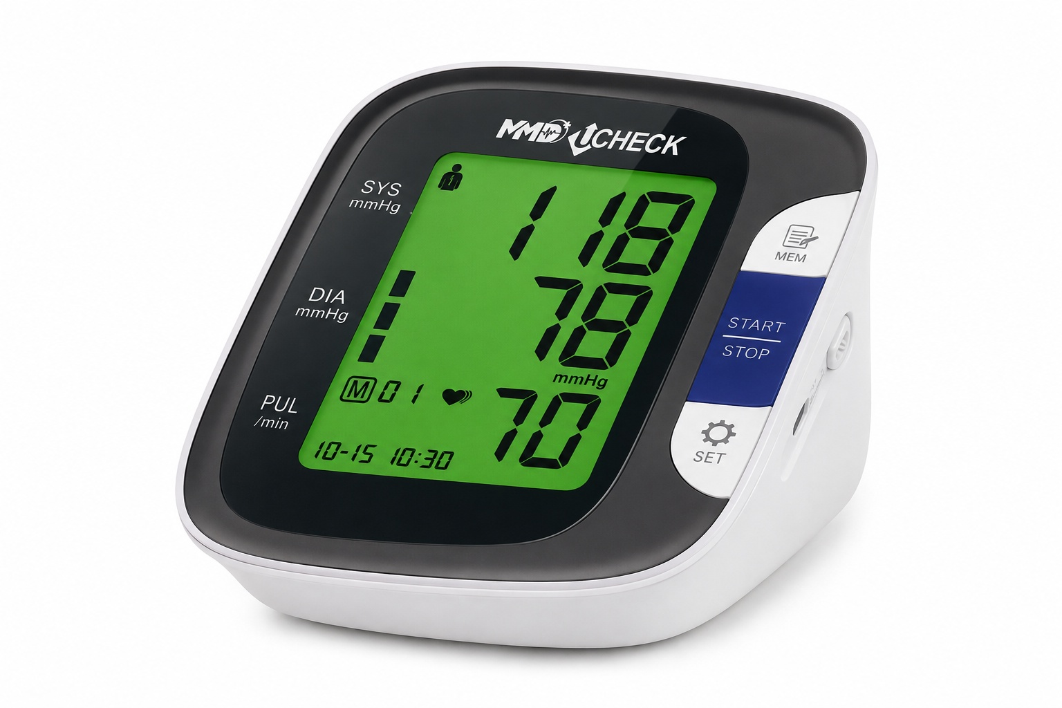 MMD UCHECK Digital Arm Blood Pressure Monitor with 2-User Memory, Irregular Heartbeat Detection & 22–32 cm Cuff