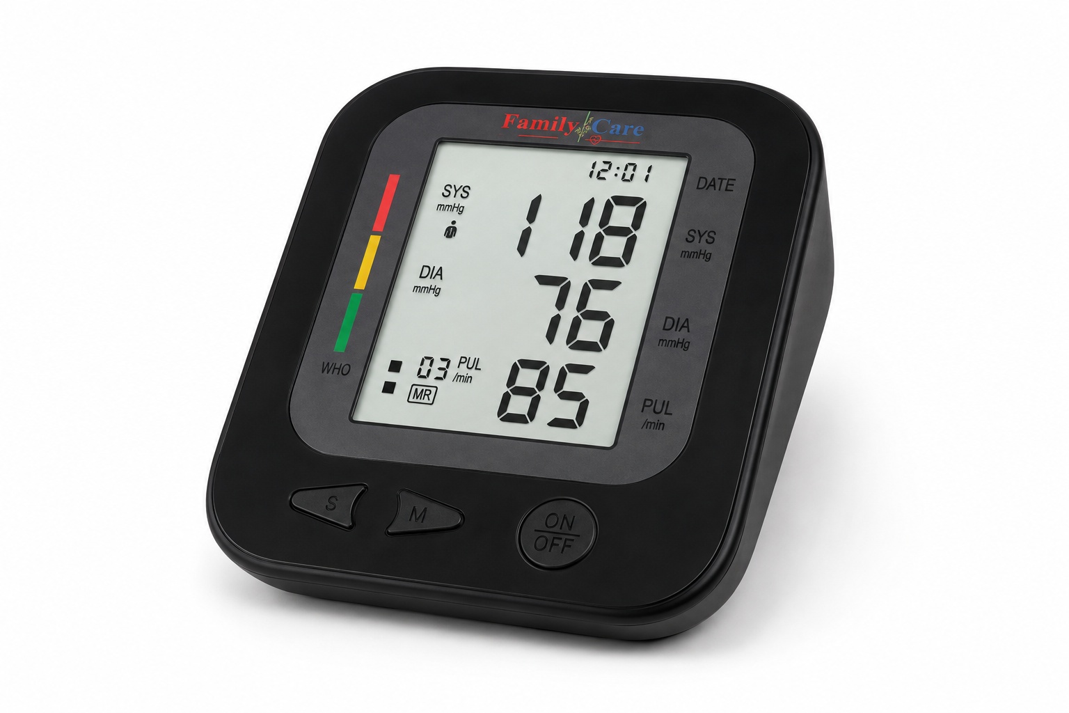 Family Care Automatic Digital Blood Pressure Monitor with Arrhythmia Detection, 2-User Memory, Color Display & USB Interface