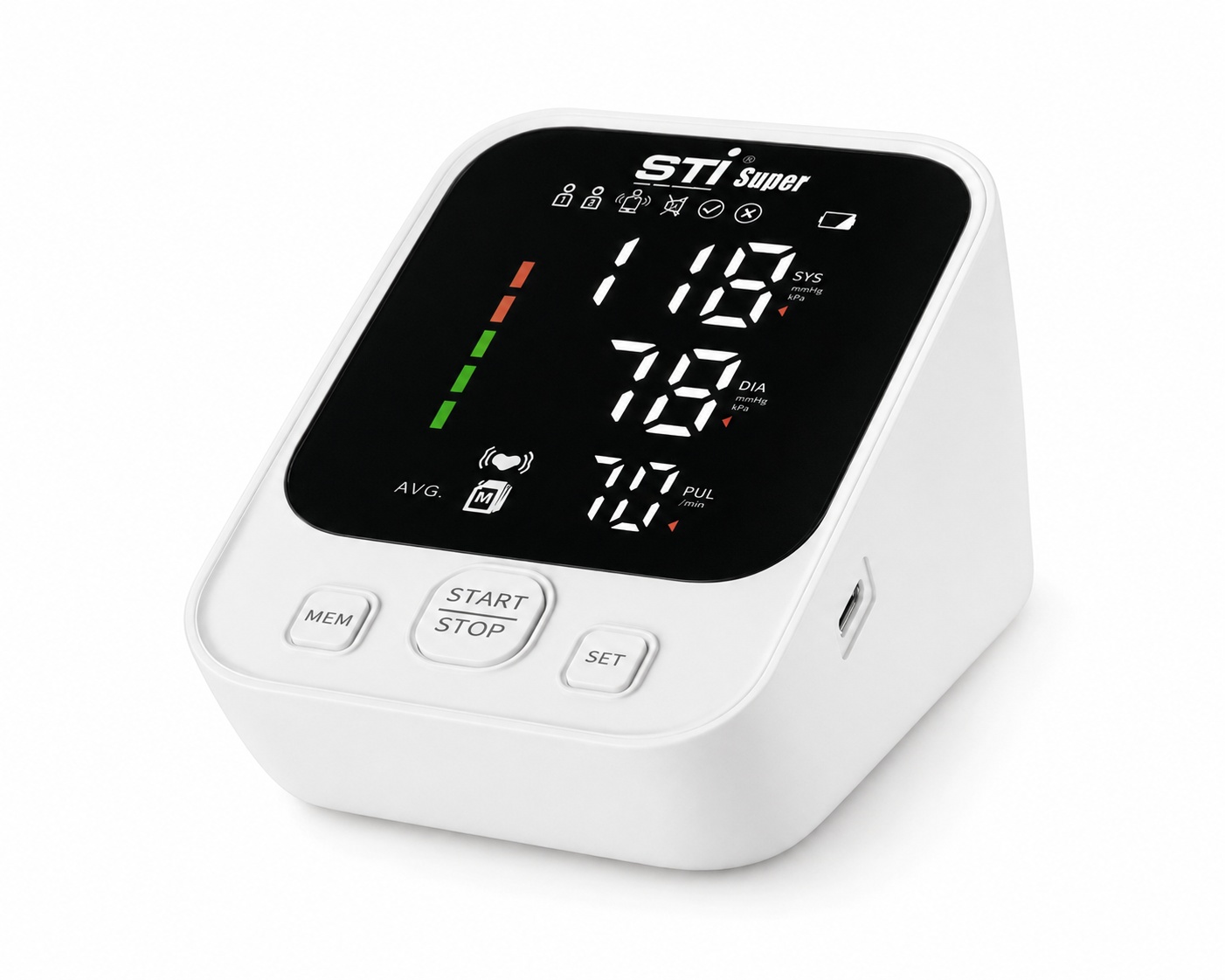 STI Super Digital Arm Blood Pressure Monitor with Voice, WHO Indicator, 2×90 Memory & 22–32 cm Cuff